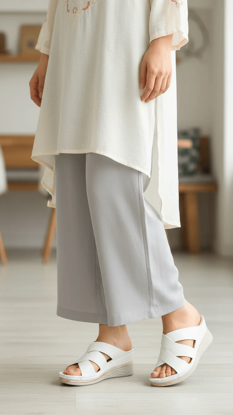 White Formal Slipper For Women PU0703