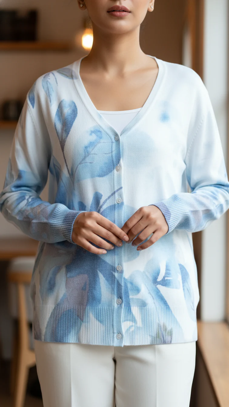 White Printed Sweater PW5522