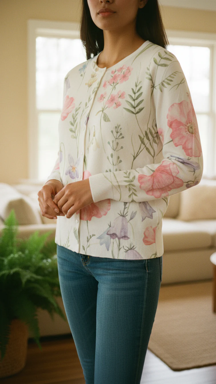 White Printed Sweater PW5523