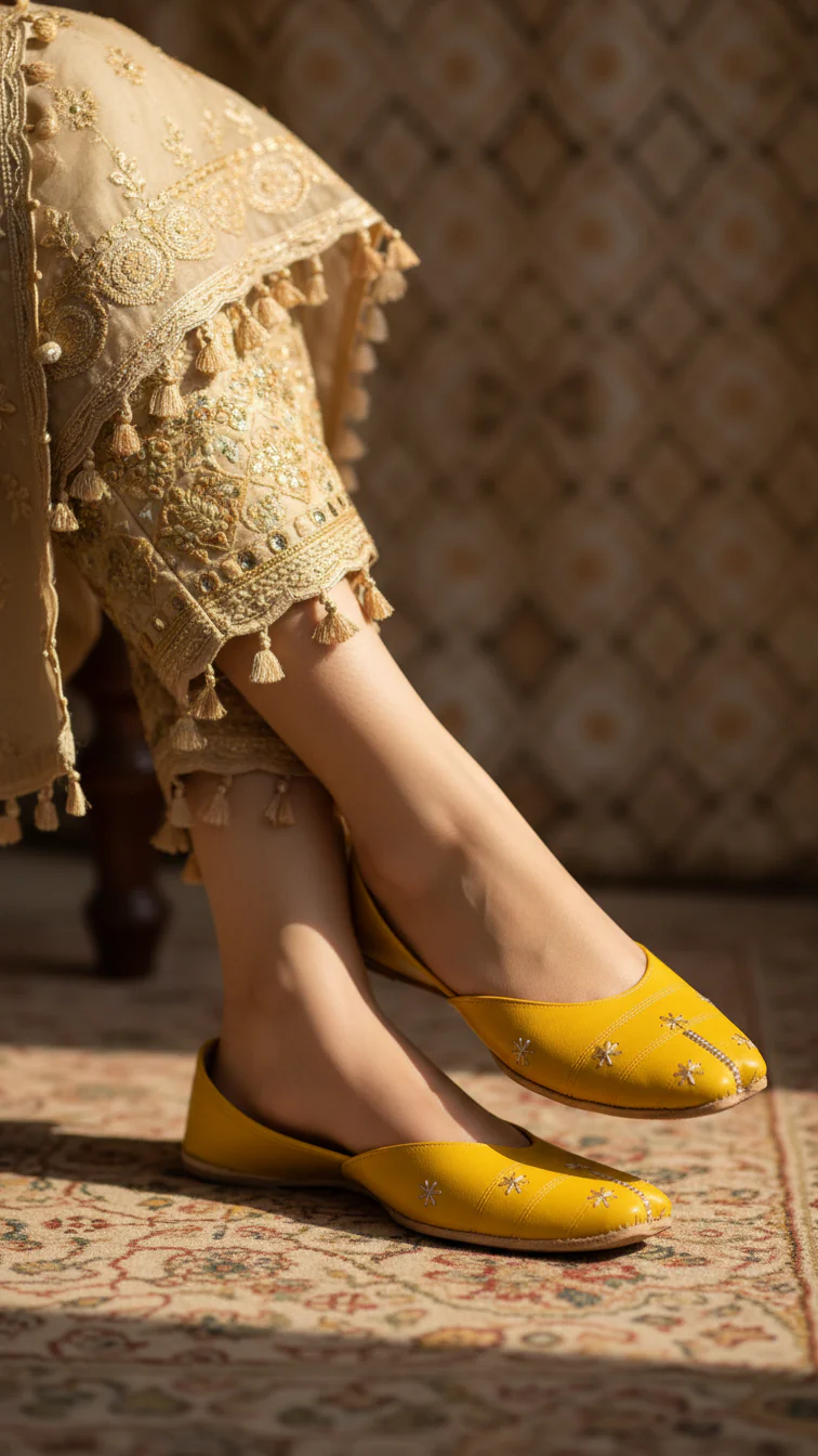 Yellow Leather Khussa EC8642