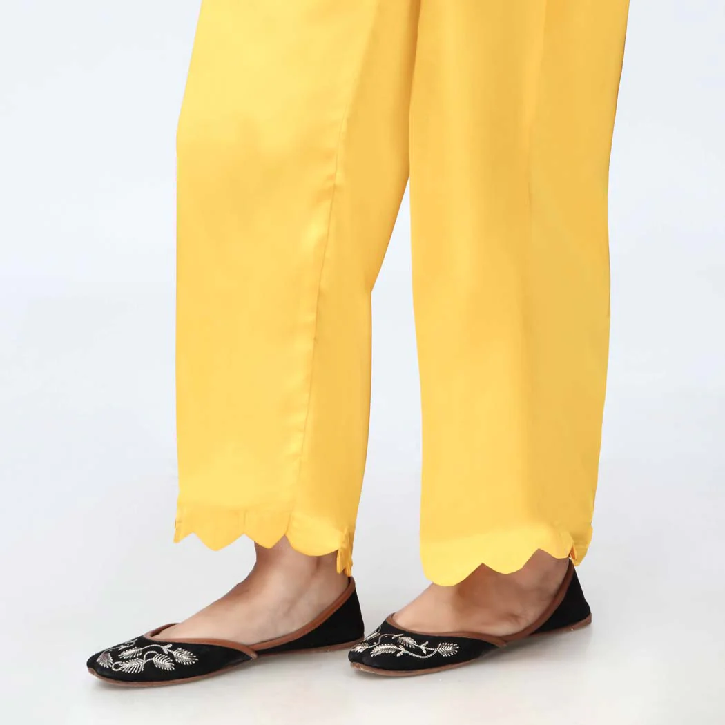 Yellow Scallops Grip Silk Straight Trouser PW3645 - Image 2